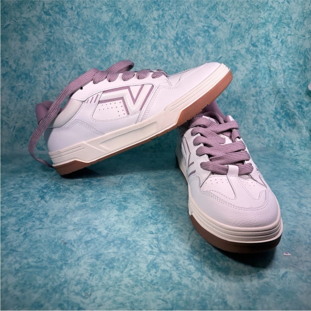 Vans Upland Purple White  Men’s Low Top Leather Chunky Skate Shoes 11